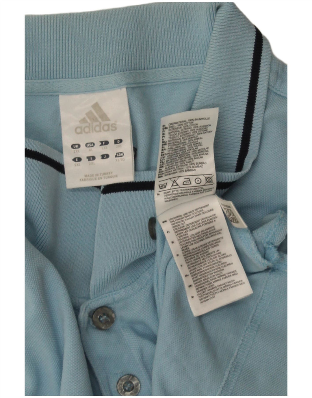 Polo Adidas da uomo 2XL in cotone blu
