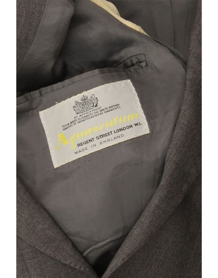 Giacca blazer da uomo a 2 bottoni Aquascutum UK 36 piccola grigia