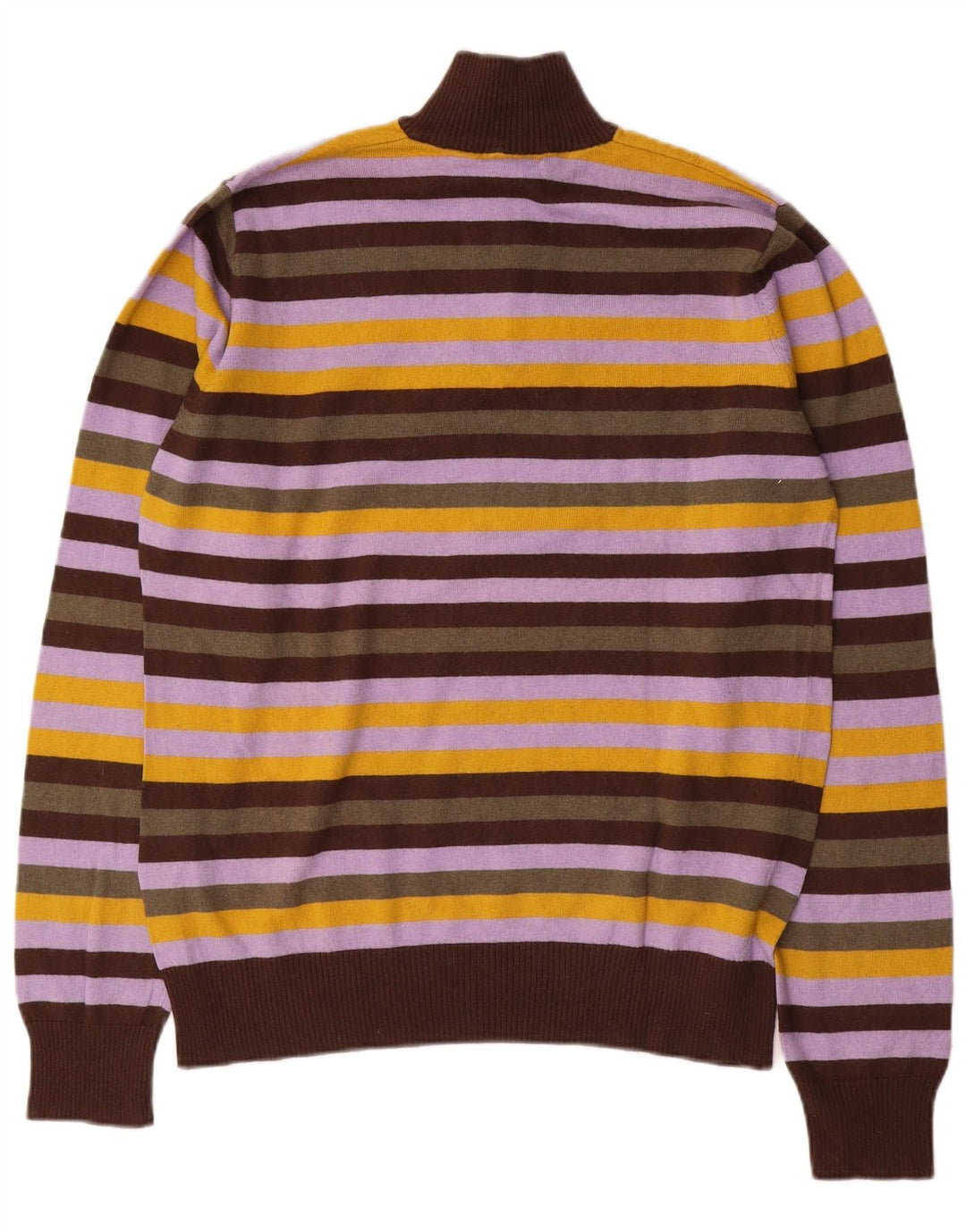Sergio Tacchini Maglione da uomo con zip e collo a righe grandi multicolori