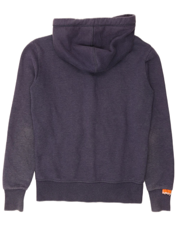 Maglione con cappuccio e zip da uomo Superdry piccolo in cotone blu navy
