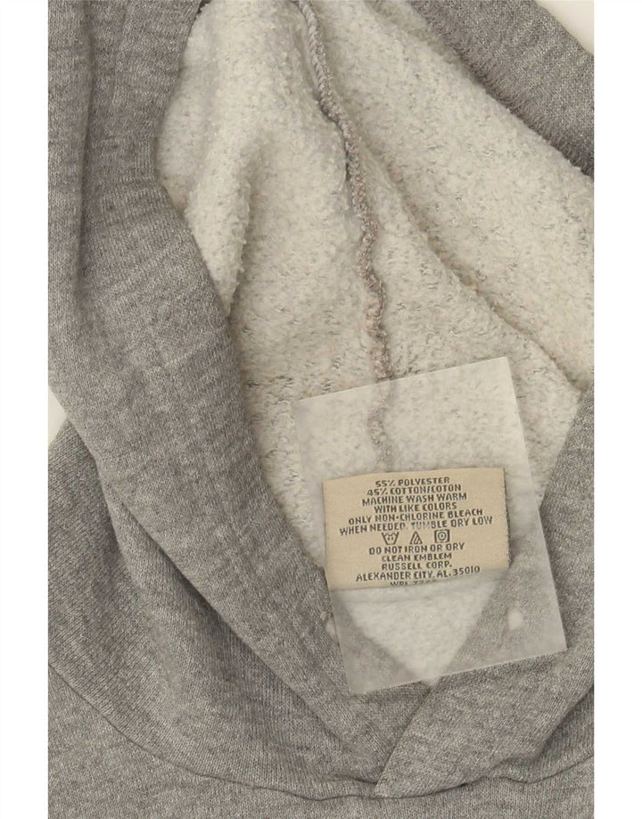 Maglione con cappuccio da uomo Russell Athletic, grande in cotone grigio