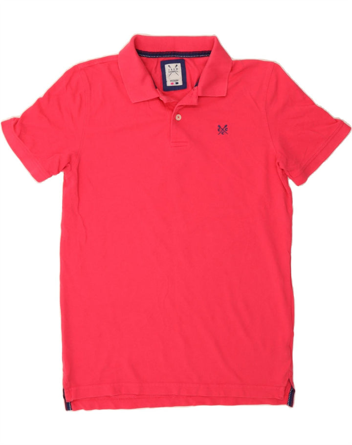 CREW CLOTHING Mens Polo Shirt Medium Pink Cotton Vintage Crew Clothing and Second-Hand Crew Clothing from Messina Hembry 