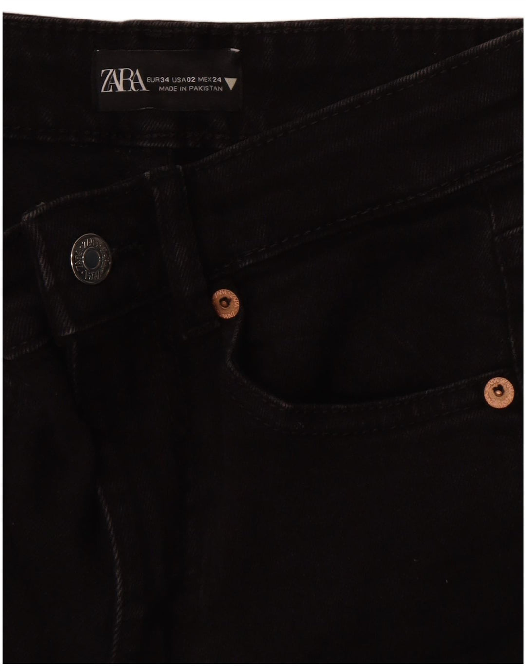 Jeans Bootcut da donna Zara EU 34 2XS W24 L25 Nero