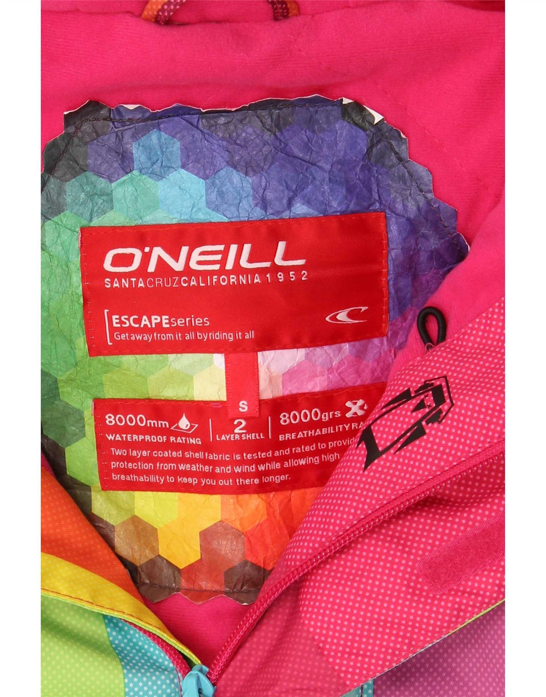 Giacca antipioggia con cappuccio da donna O'Neill UK 10 Small multicolore Colourblock