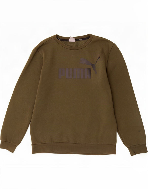 Felpa grafica da uomo Puma, maglione medio, cotone kaki