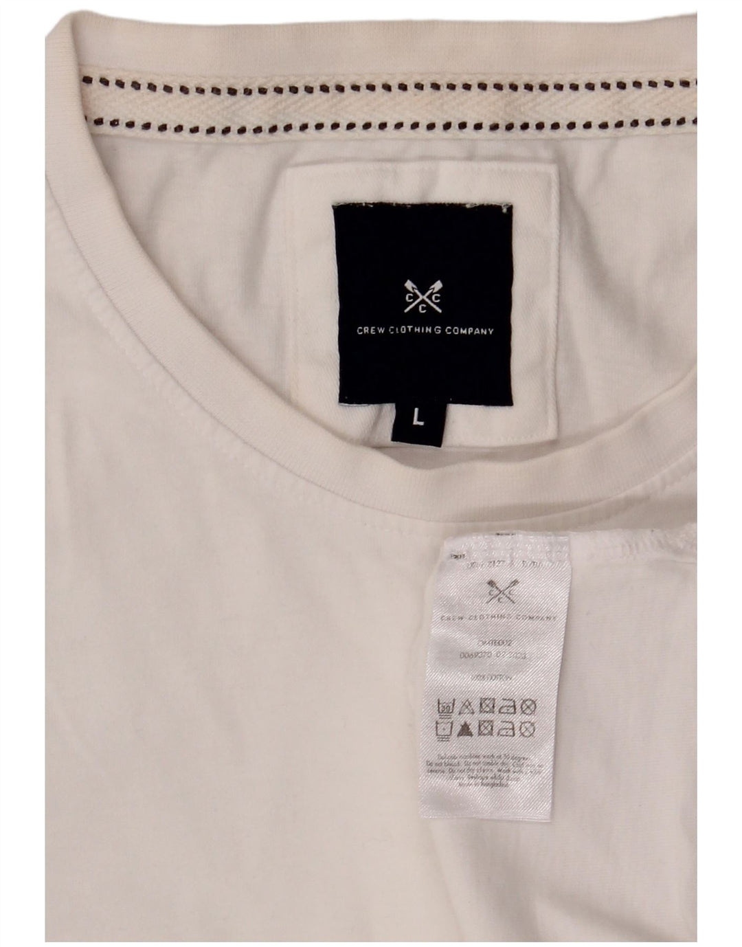 Crew Clothing T-shirt da uomo Top grande in cotone bianco