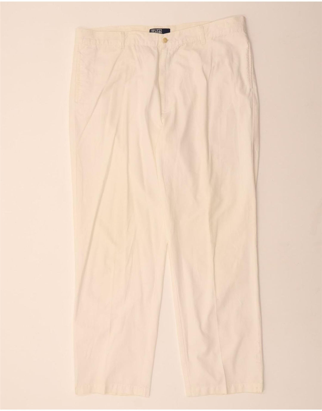 POLO RALPH LAUREN Pantaloni chino dritti da uomo W42 L34 Cotone bianco