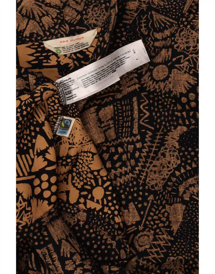 Abito tubino da donna Skunkfunk UK 12 Cotone geometrico marrone medio