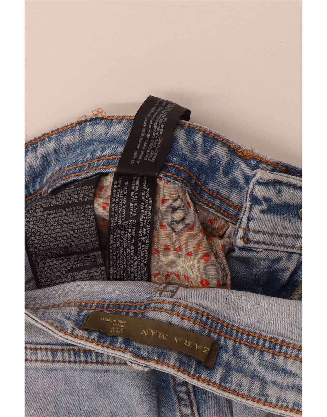 Jeans slim invecchiati da uomo Zara EU 40 medio W31 L26 cotone blu