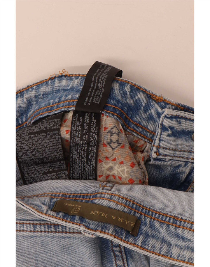 Jeans slim invecchiati da uomo Zara EU 40 medio W31 L26 cotone blu