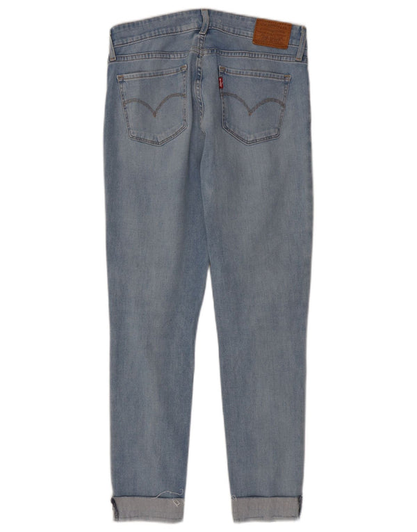 Levi's Donna 711 Crop Skinny Jeans UK 8 Small W26 L25 Blu Cotone