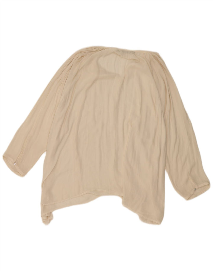 Camicetta oversize a maniche lunghe da donna Zara UK 16 grande bianco sporco