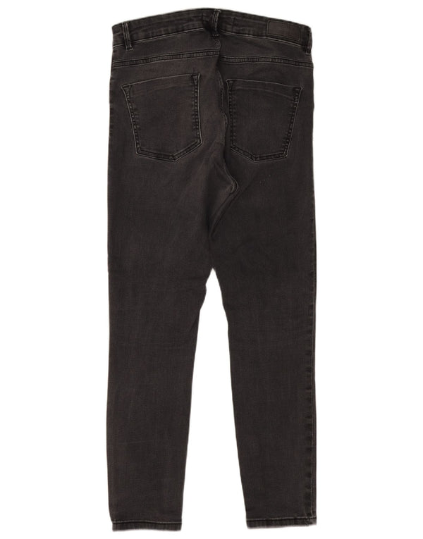 Jeans slim a vita alta da donna Zara EU 44 XL W34 L27 cotone nero