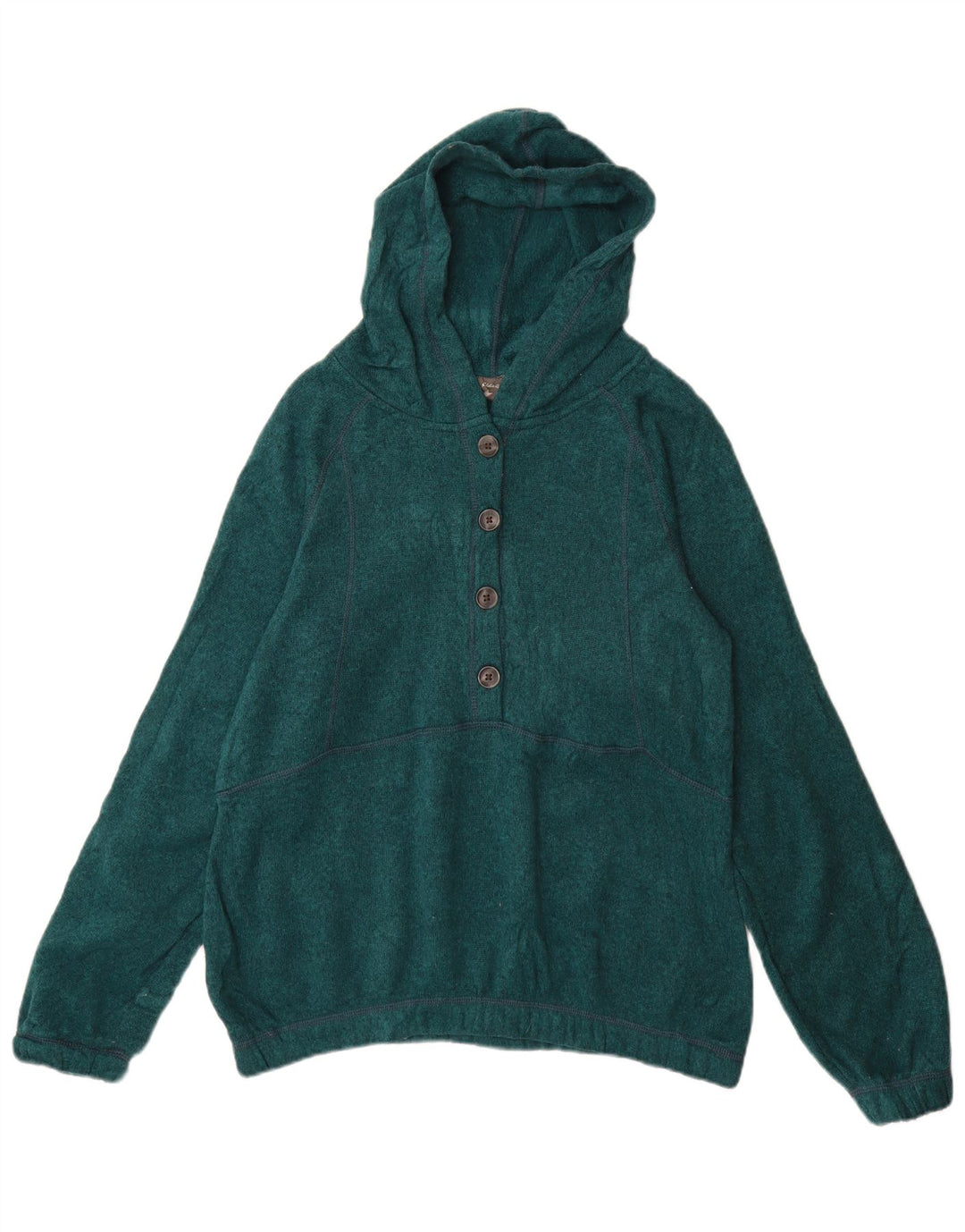 Maglione da donna Eddie Bauer con collo a bottoni UK 14 Poliestere verde medio