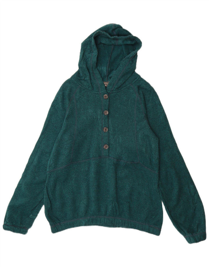 Maglione da donna Eddie Bauer con collo a bottoni UK 14 Poliestere verde medio