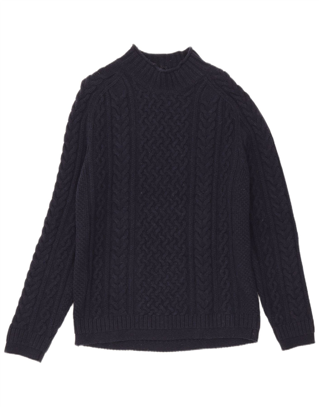 Massimo Dutti Maglione da donna con collo alto e maglione UK 16 Large in lana blu navy