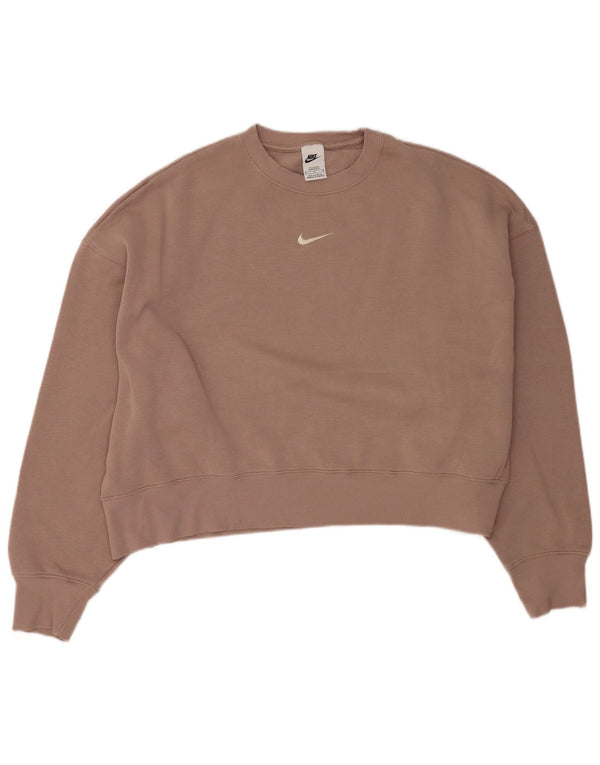 Felpa oversize da donna Nike Tall Crop Oversize Jumper UK 14 Cotone beige medio