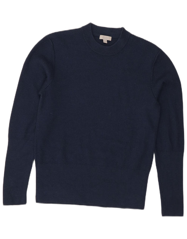 Cos Womens Crew Neck Jumper Sweater UK 14 Medium Navy Blue Wool