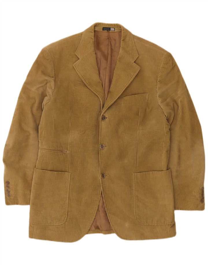 Giacca Blazer da Uomo in Velluto a Coste a 3 Bottoni Paoloni IT 50 Large in Cotone Beige