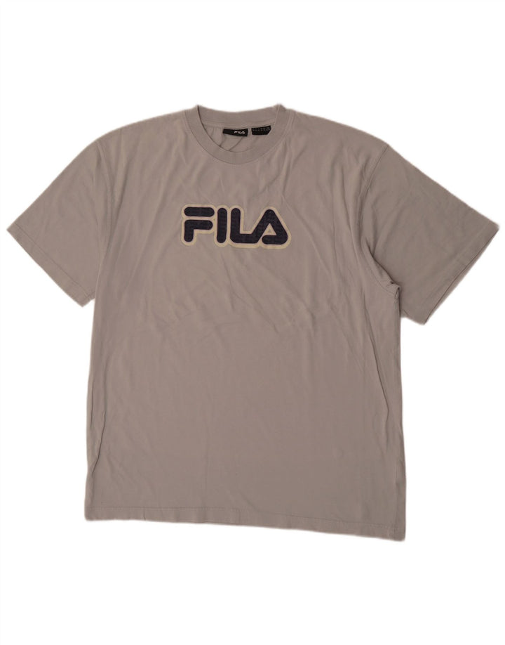 T-shirt grafica da uomo FILA Top XL in cotone grigio