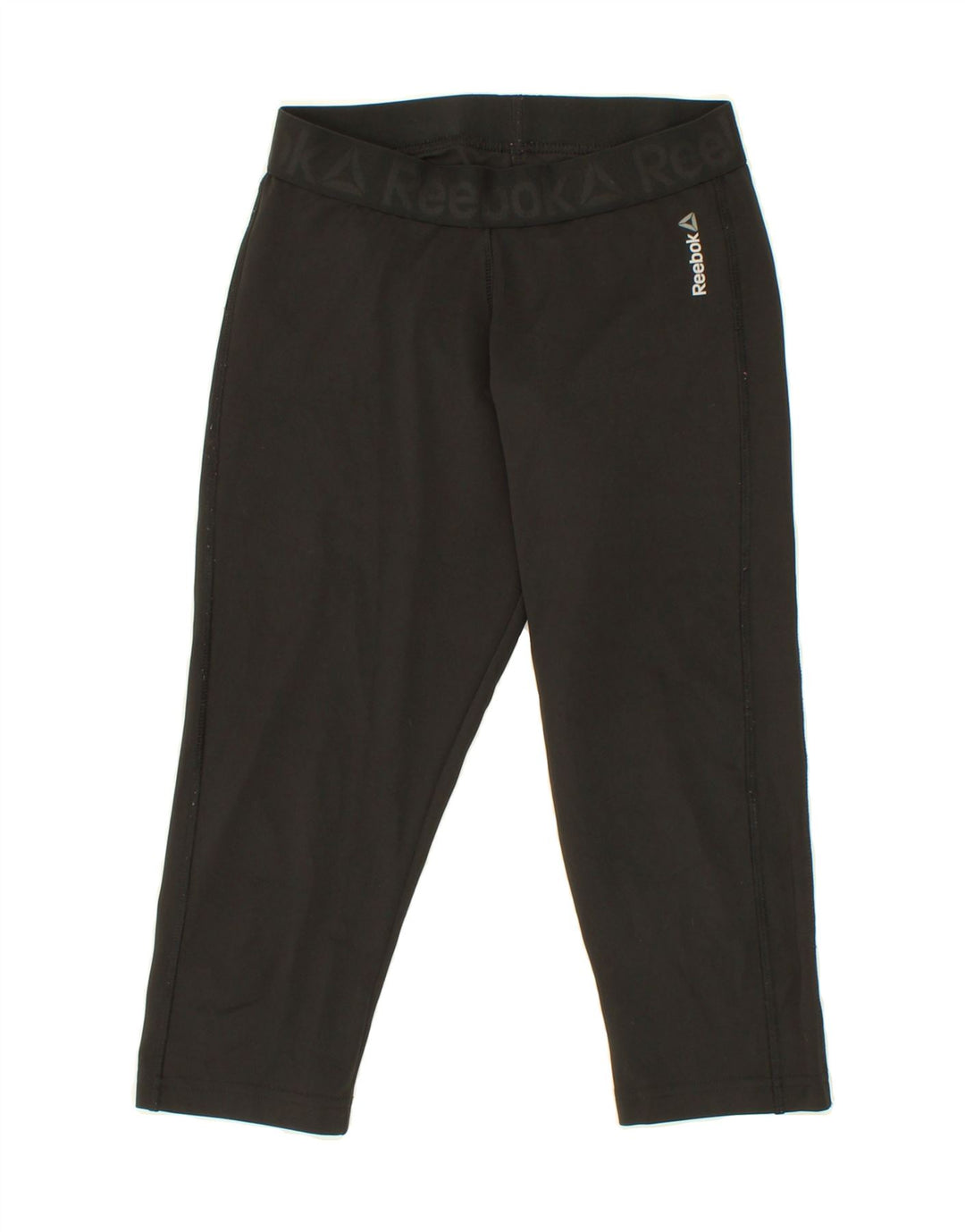 REEBOK Womens Capri Leggings UK 8/10 Small  Black Polyester Vintage Reebok and Second-Hand Reebok from Messina Hembry 