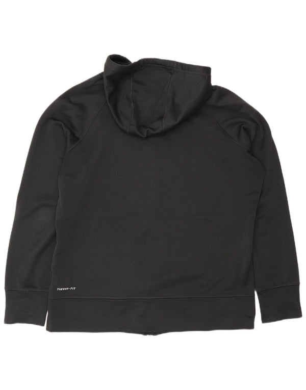 Felpa con cappuccio e zip Nike Therma-Fit da donna UK 18 XL Poliestere nero sportivo