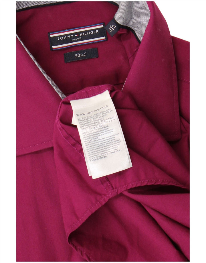 Camicia aderente da uomo Tommy Hilfiger taglia 41 16 grande cotone rosa