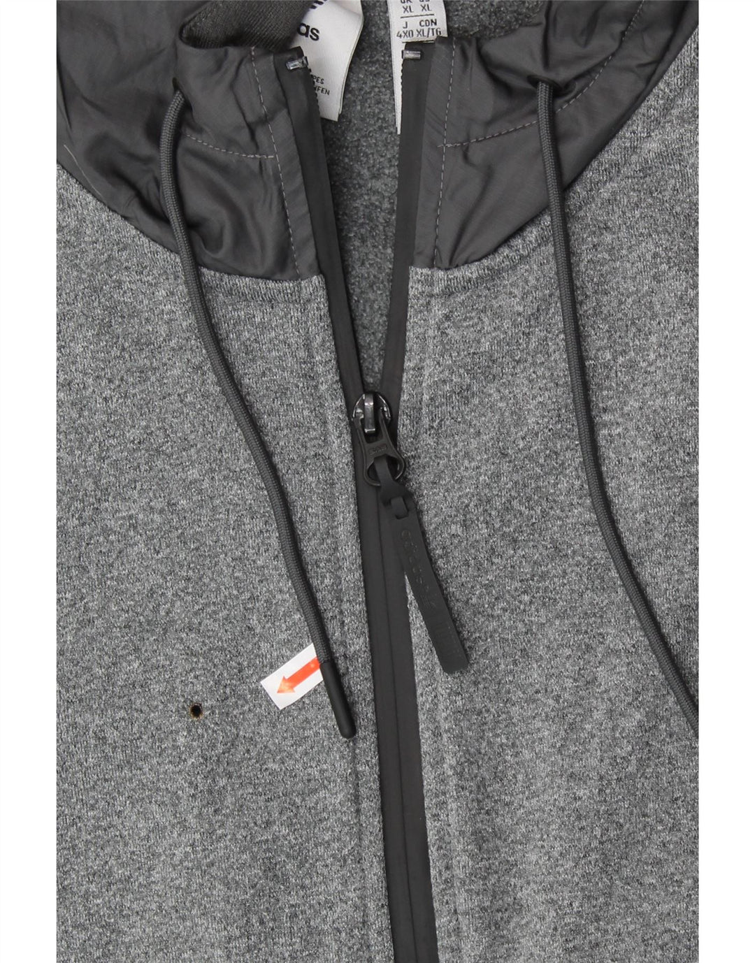 ADIDAS Mens Graphic Zip Hoodie Sweater XL Grey Colourblock Polyester