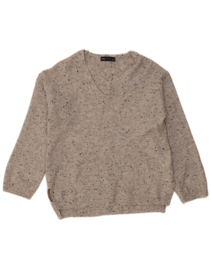 Maglione maglione oversize da donna con scollo a V UK 10 piccolo