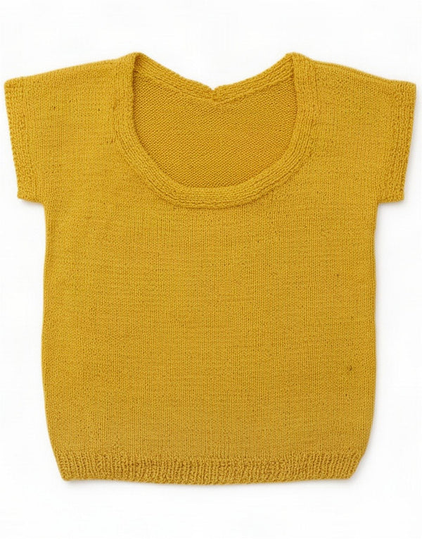Maglione corto da donna vintage con scollo a barchetta UK 10 piccolo giallo