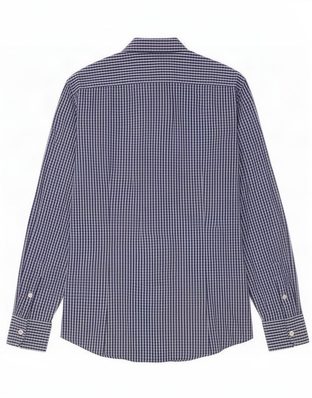 Camicia Benetton Uomo Cotone Check Blu Medio