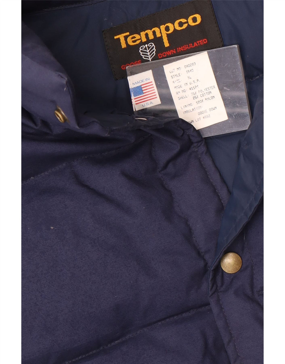 Gilet imbottito da uomo Tempco UK 42 XL poliestere blu navy