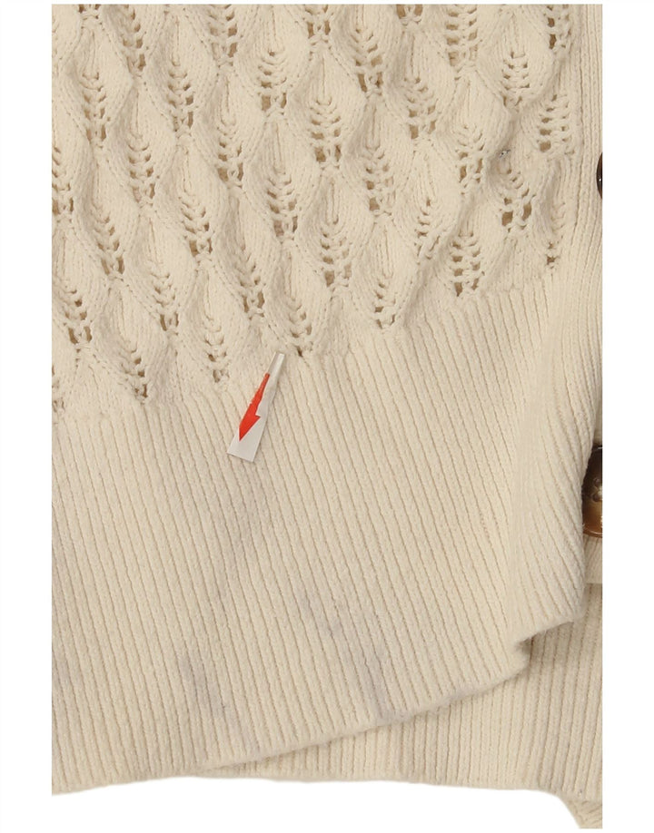 Maglione cardigan da donna Marks & Spencer UK 14 grande cotone bianco