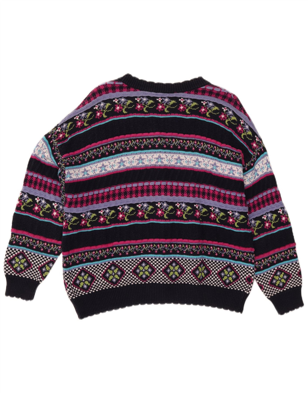 Maglione cardigan da donna Stefanel UK 12 Medio multicolore geometrico