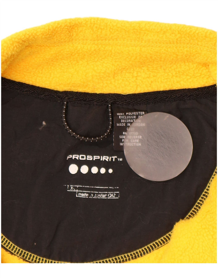 Maglione in pile da uomo con zip e collo VINTAGE XL poliestere giallo