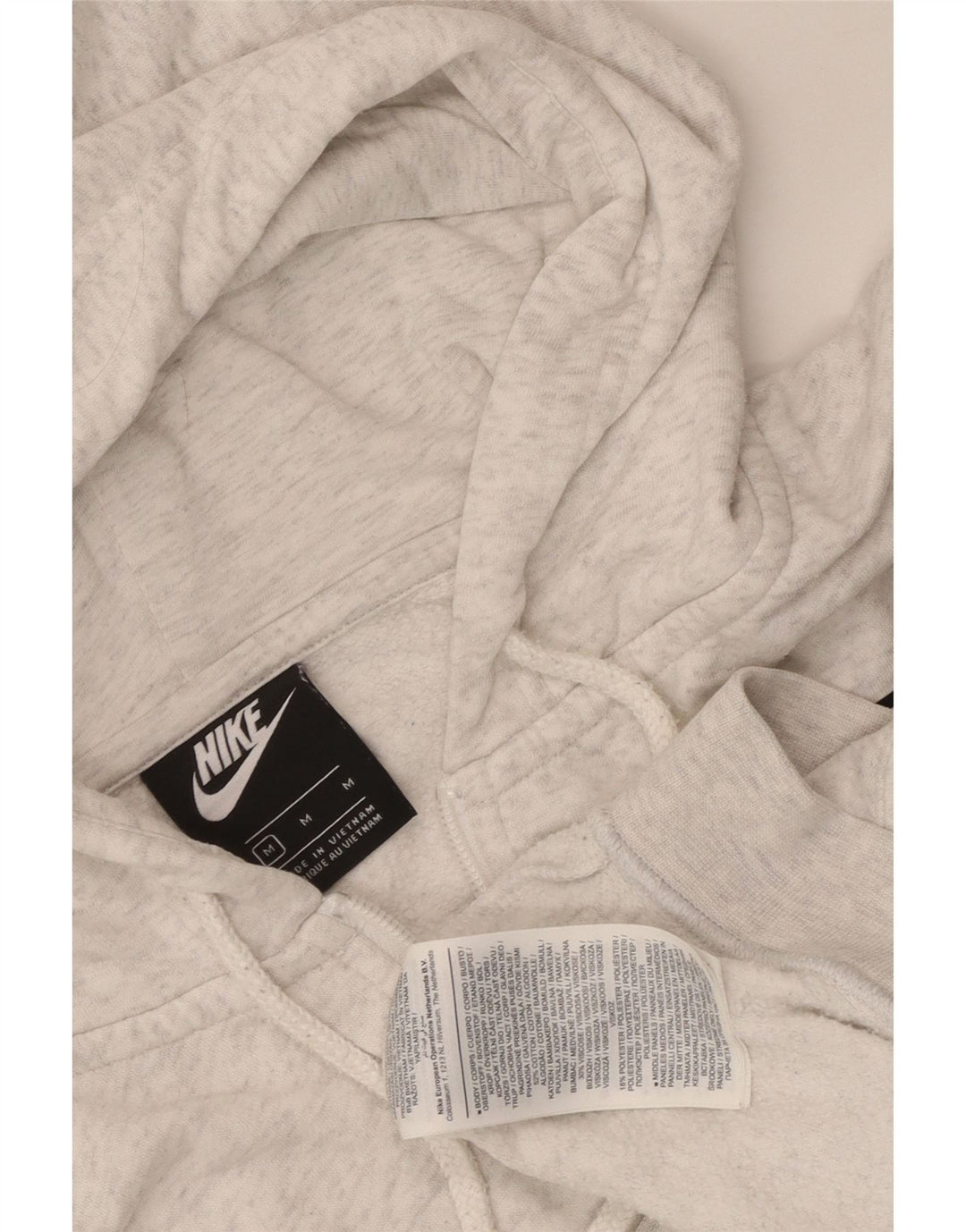 Felpa con cappuccio e zip oversize corta Nike da donna UK 14 Grigio medio a righe