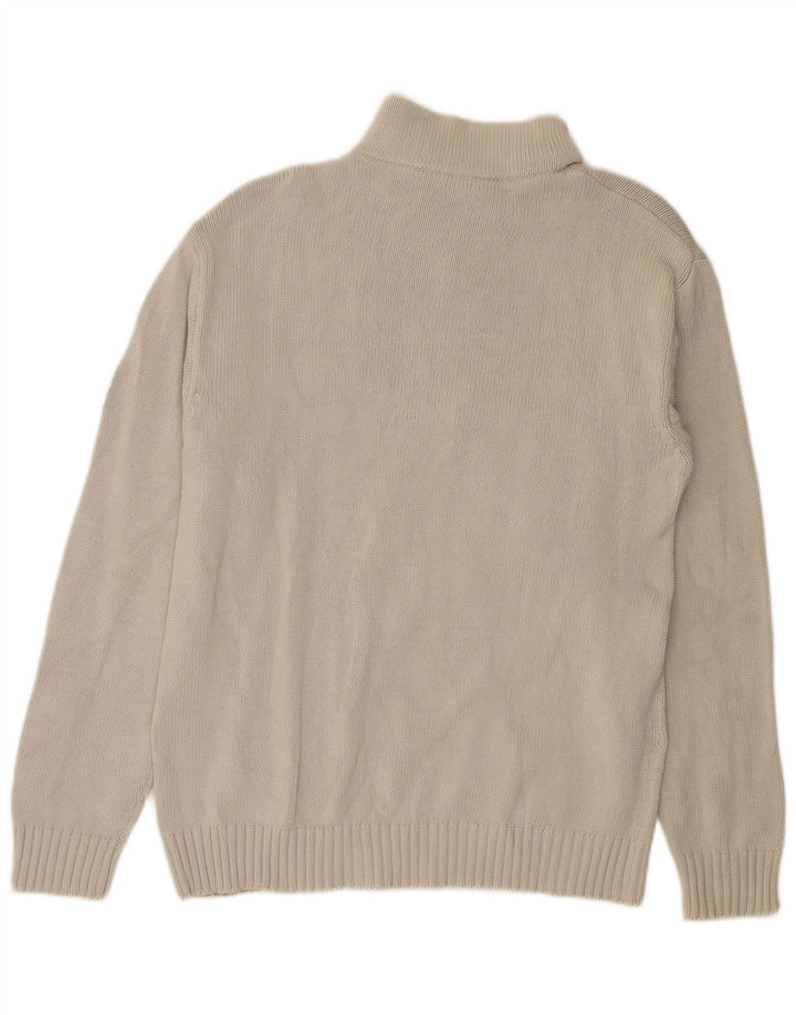 Maglione da uomo con zip e collo Murphy & Nye in cotone beige medio