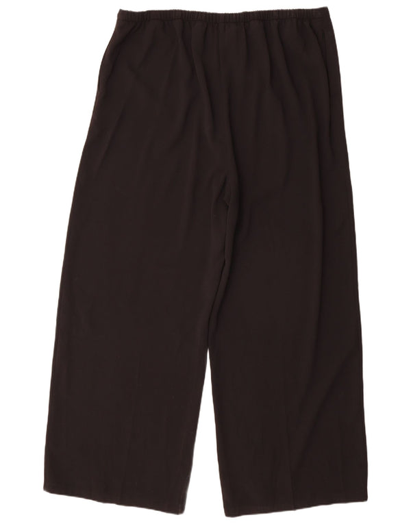 Pantaloni a gamba larga da donna Marks & Spencer UK 20 2XL W42 L30 Poliestere nero