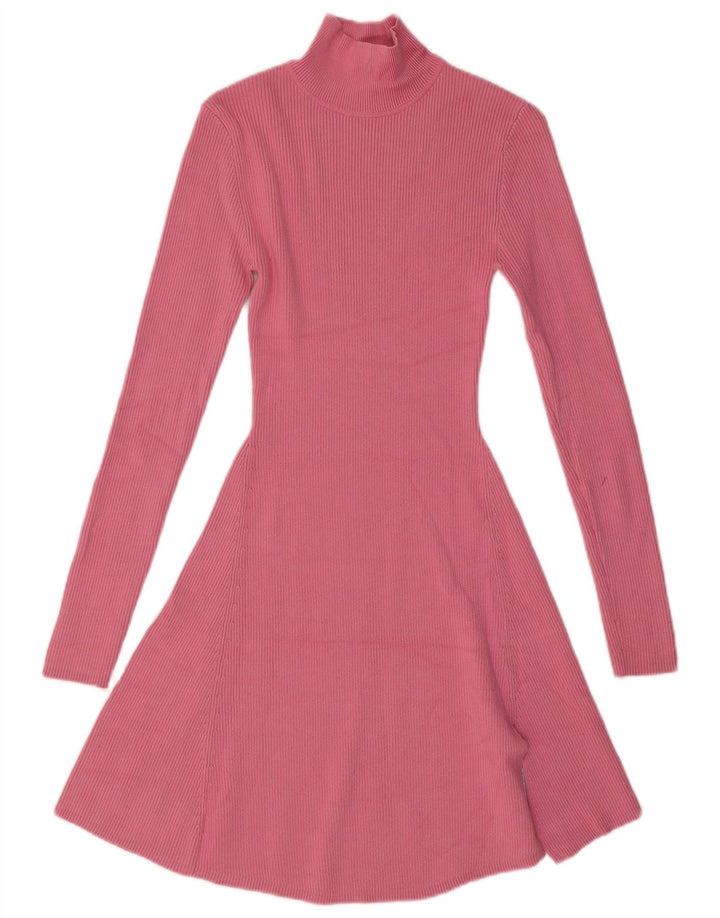 Abito maglione Zara da donna UK 8 Small in viscosa rosa