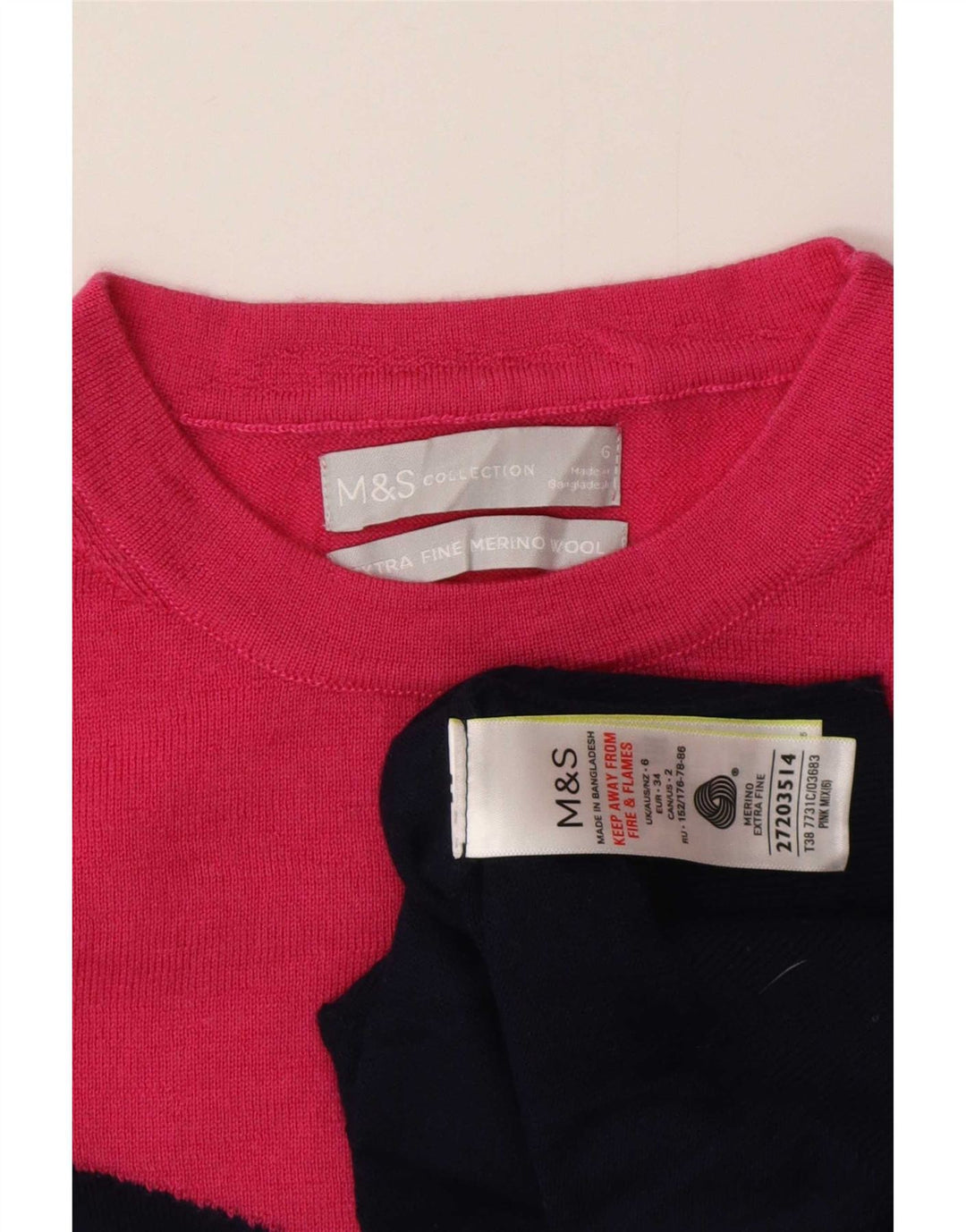 Maglione maglione girocollo da donna Marks & Spencer UK 6 XS multicolore