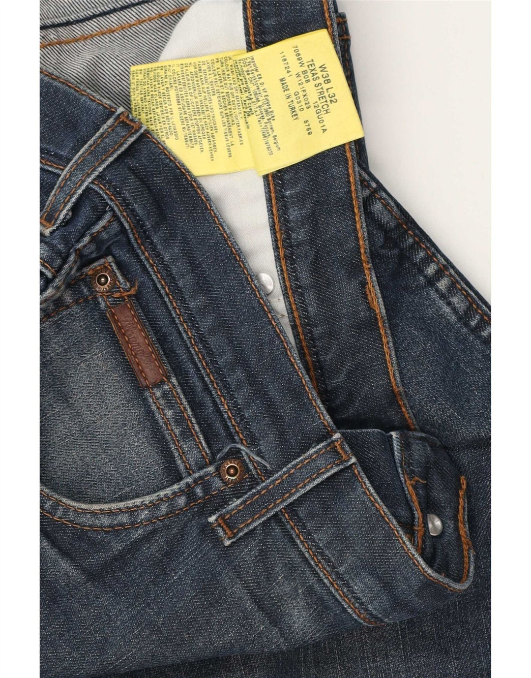 Jeans dritti elasticizzati Texas da uomo Wrangler W38 L29 cotone blu