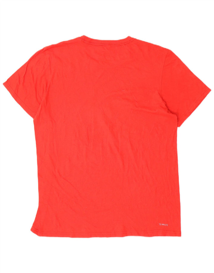 T-shirt grafica Adidas Climalite da uomo, grande, in poliestere rosso