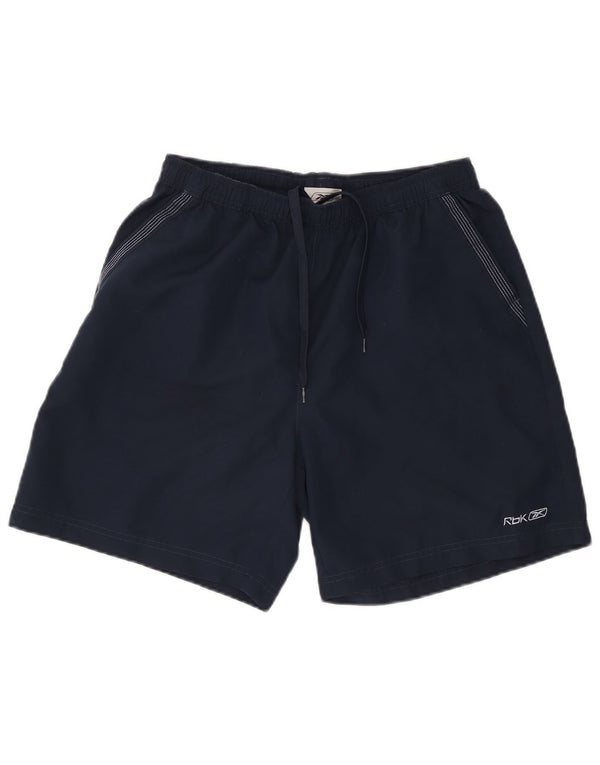 Pantaloncini sportivi Reebok da uomo di grandi dimensioni in poliestere blu navy