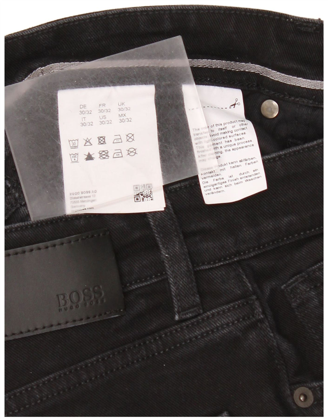 Jeans slim da uomo Hugo Boss W30 L32 cotone nero