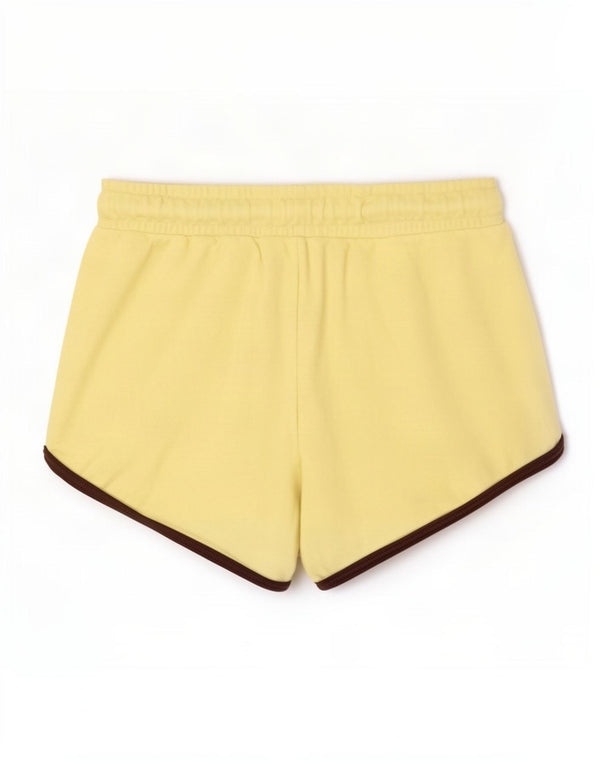 Pantaloncini sportivi da donna Superdry UK 16 Large Giallo Cotone