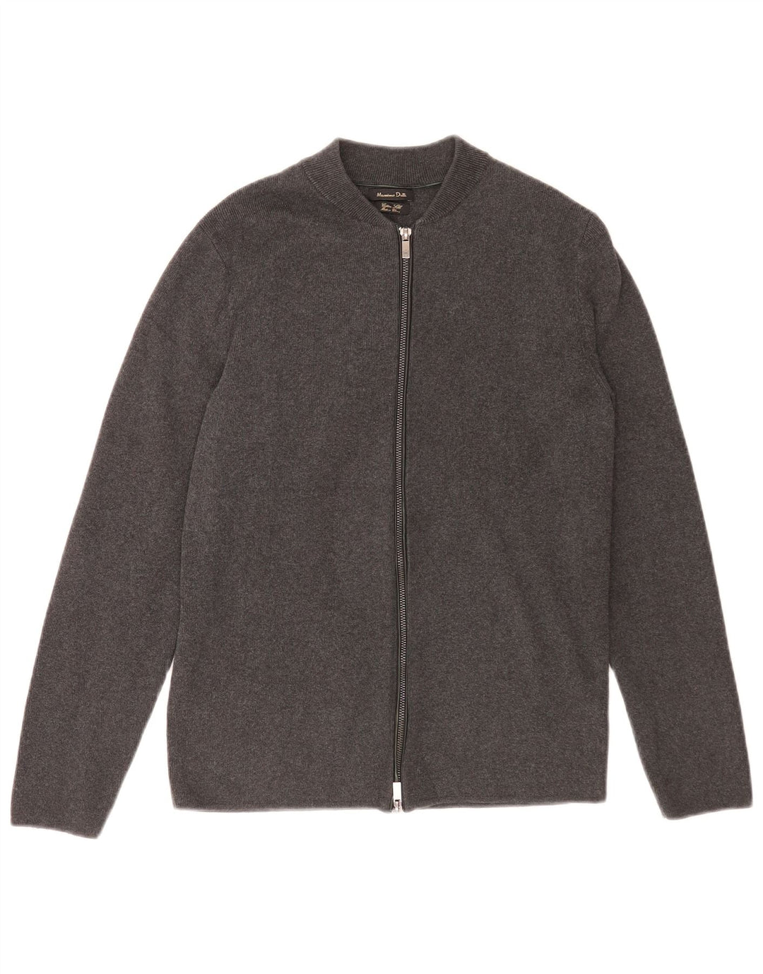 Maglione cardigan da uomo Massimo Dutti in cotone grigio medio
