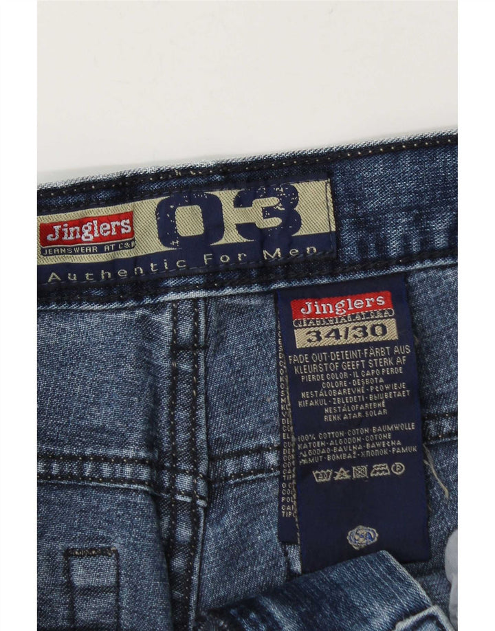 Jeans dritti da uomo Jinglers W34 L30 cotone blu