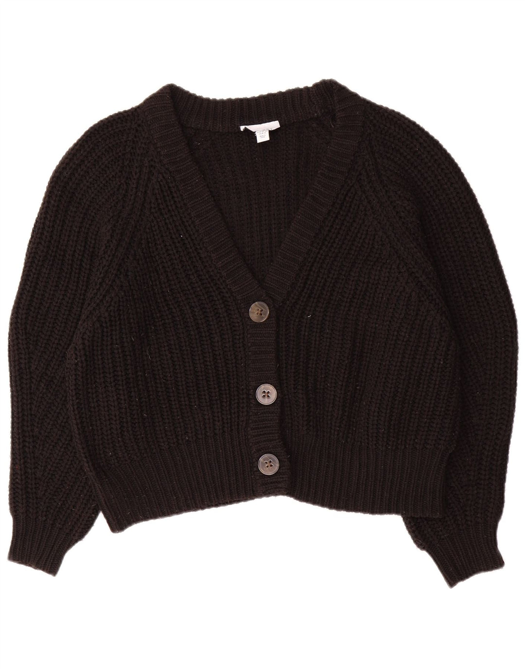 Maglione cardigan oversize corto da donna Topshop UK 14 acrilico nero medio