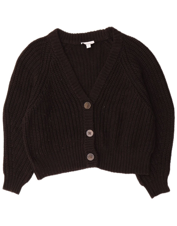 Maglione cardigan oversize corto da donna Topshop UK 14 acrilico nero medio