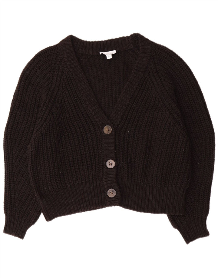 Maglione cardigan oversize corto da donna Topshop UK 14 acrilico nero medio